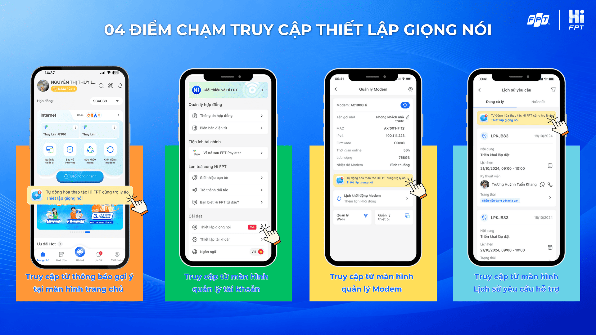 04 Điểm chạm truy cập thiết lập giọng nói