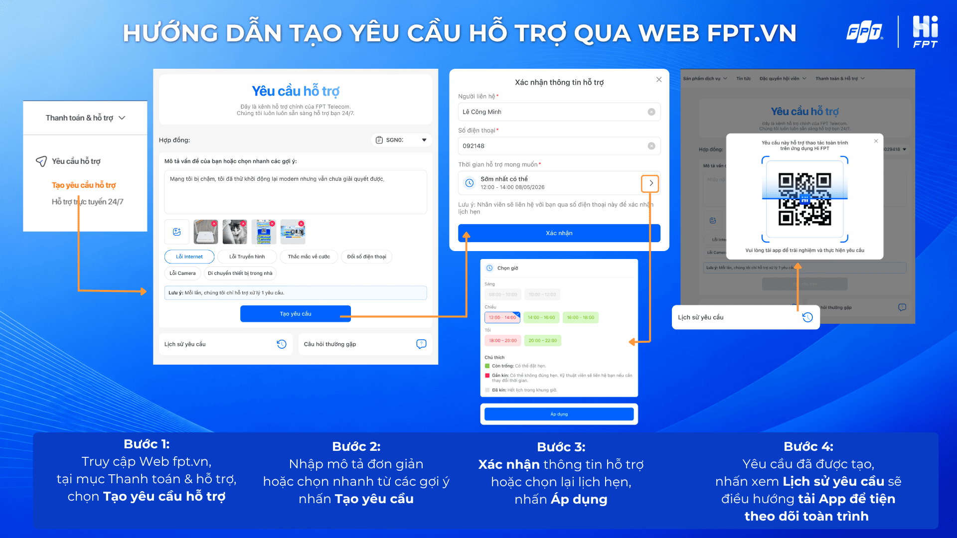 Báo hỏng qua web