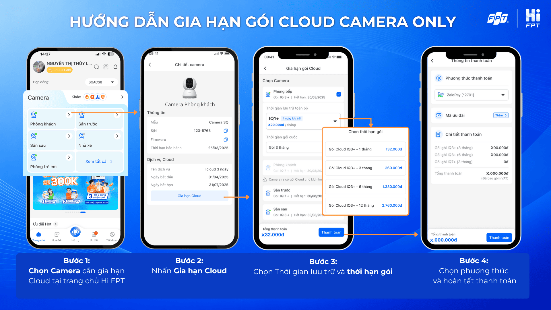 Gia hạn gói Cloud (Camera Only)