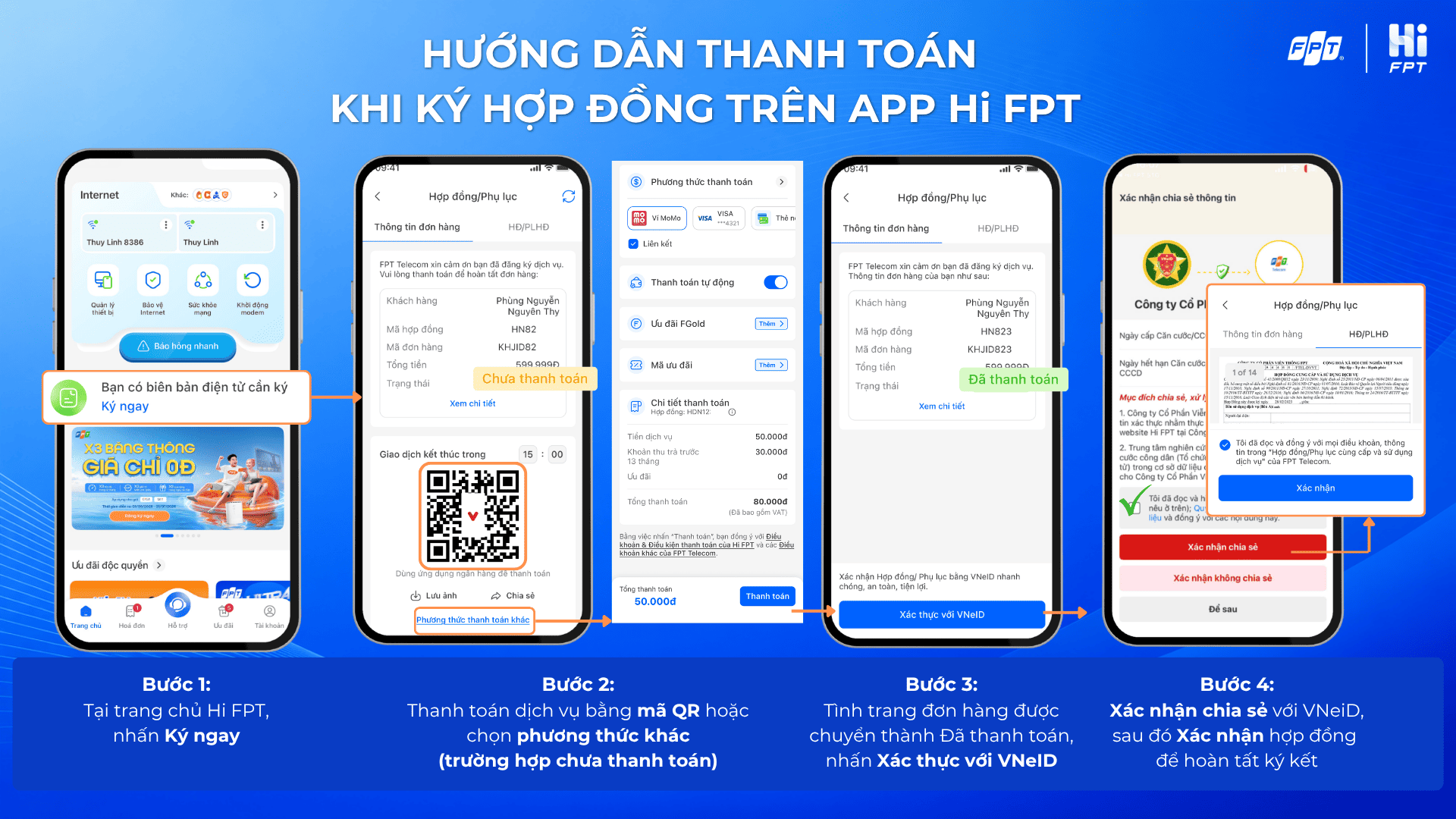 Thanh toán khi ký hợp đồng qua App