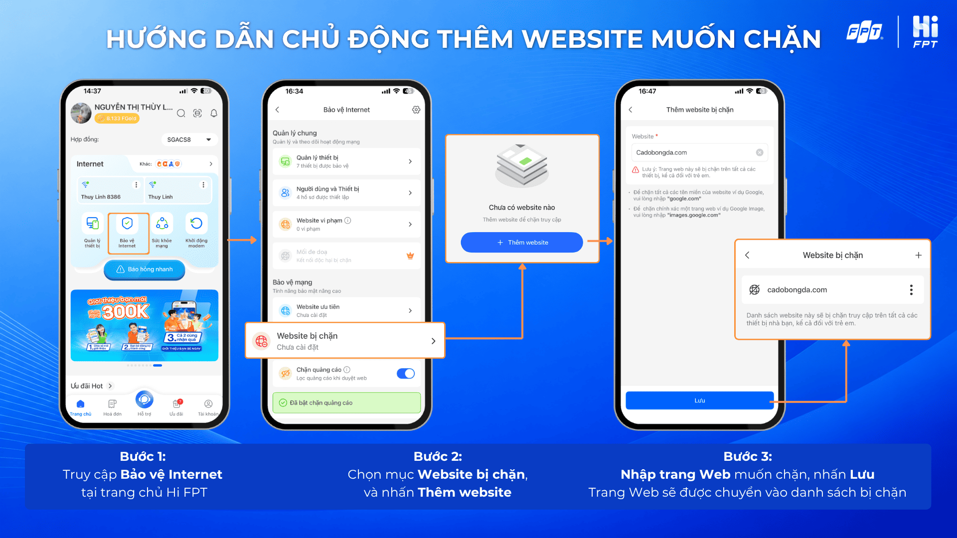 Thêm website muốn chặn
