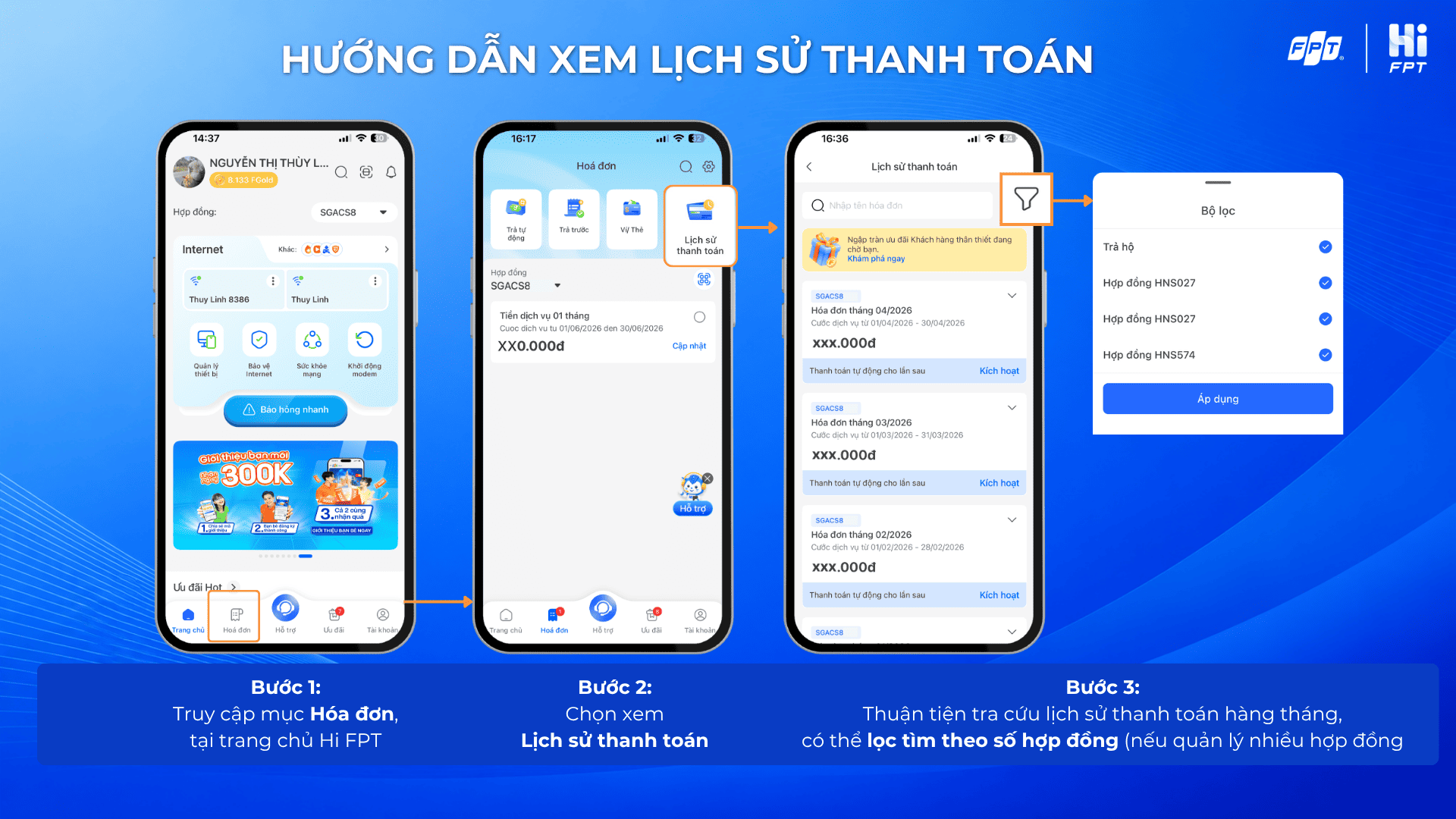Xem lịch sử thanh toán