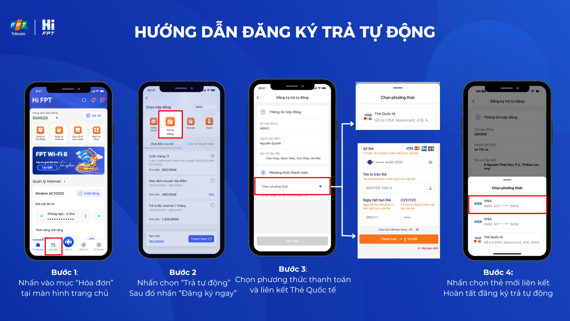 Thanh toán tự động trên Hi FPT