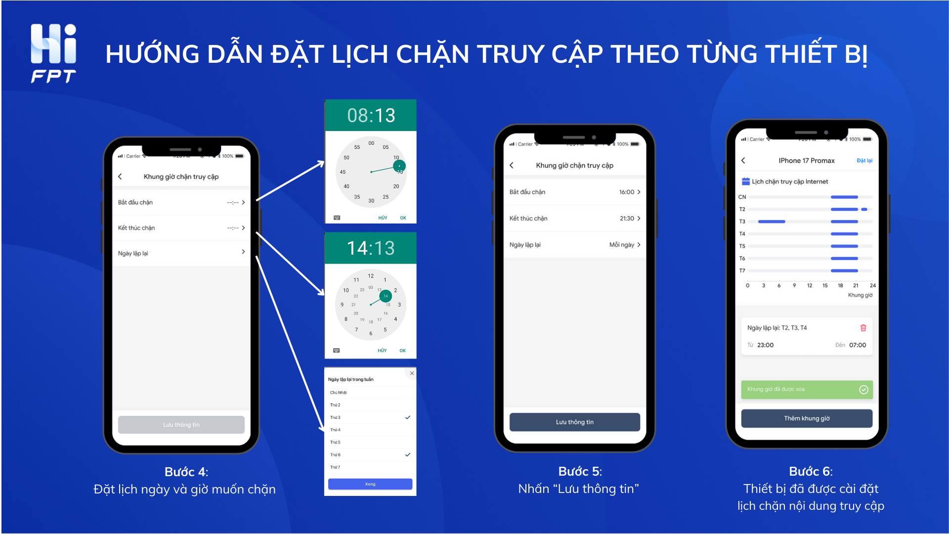 Đặt lịch chặn truy cập theo từng thiết bị trên Hi FPT