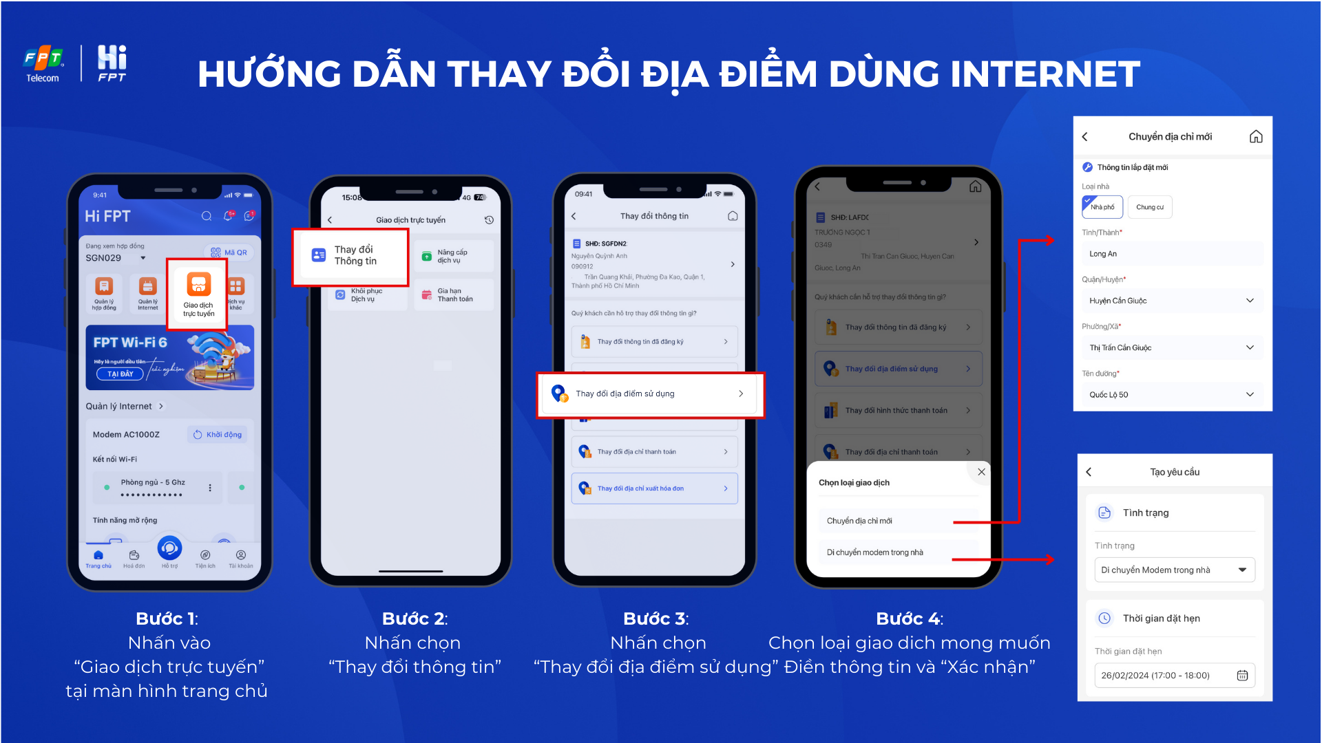 Chuyển địa điểm sử dụng Internet trên Hi FPT