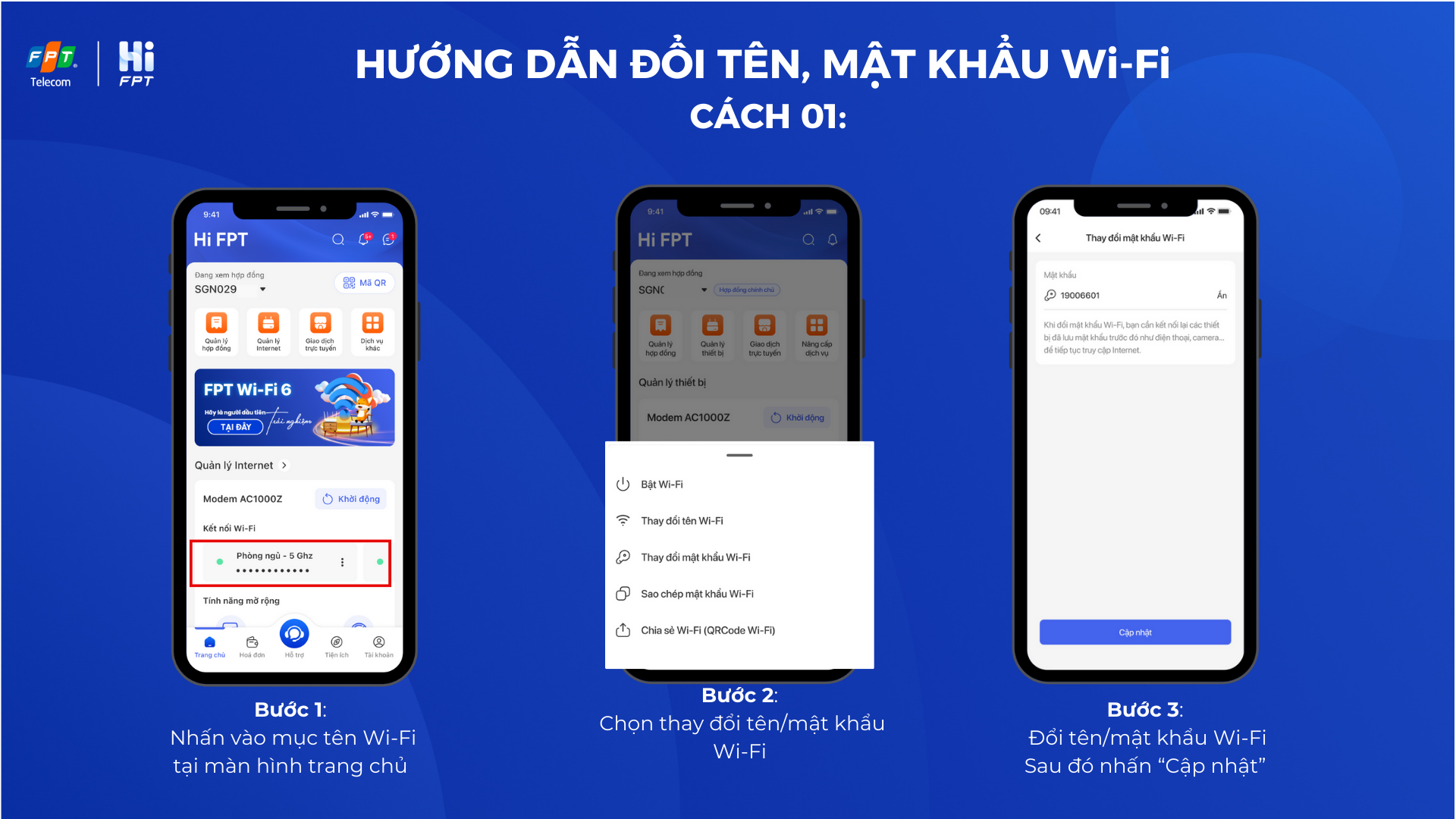 Cách đổi mật khẩu wifi trên Hi FPT