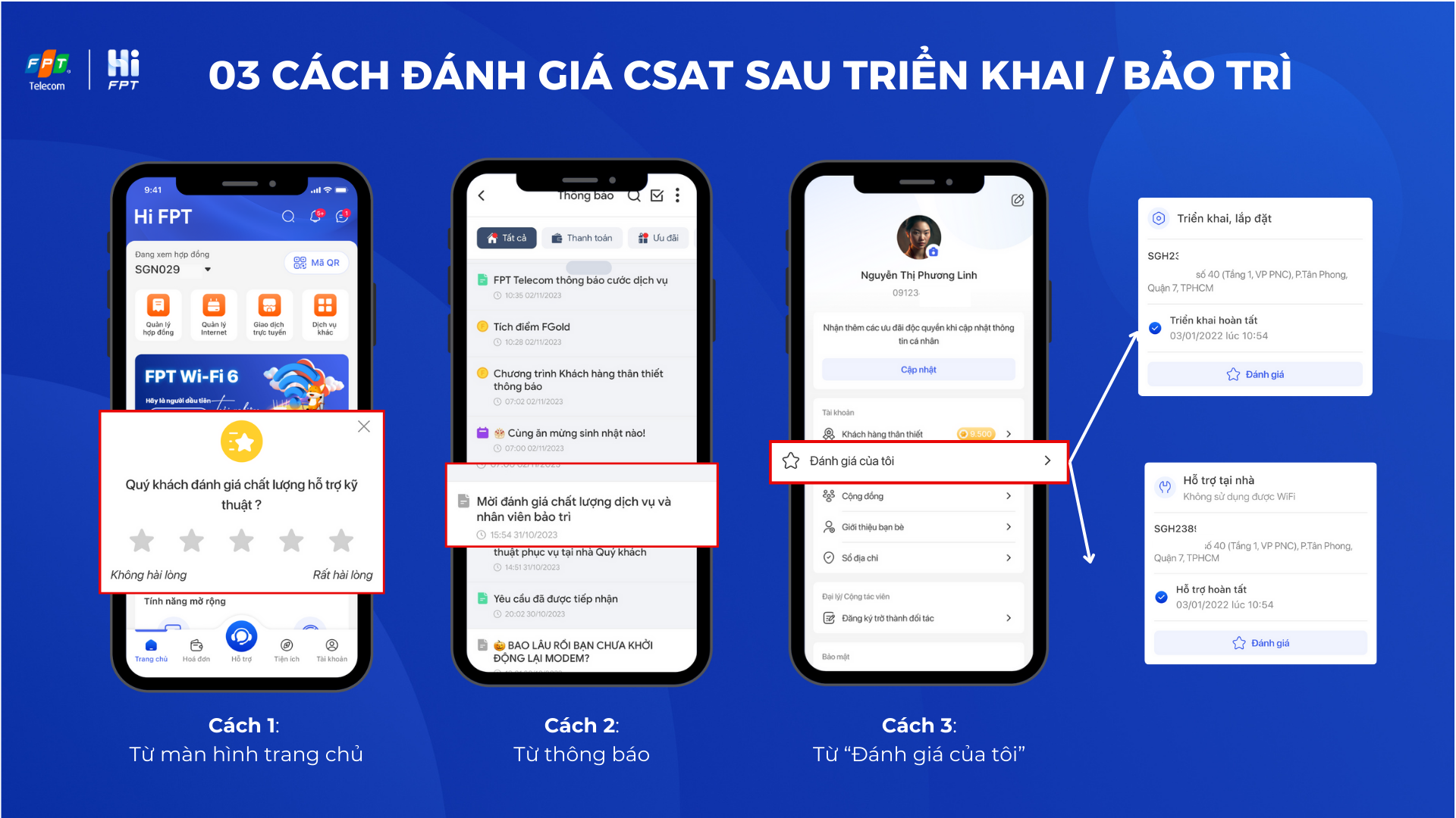 Đánh giá CSAT sau triển khai/bảo trì