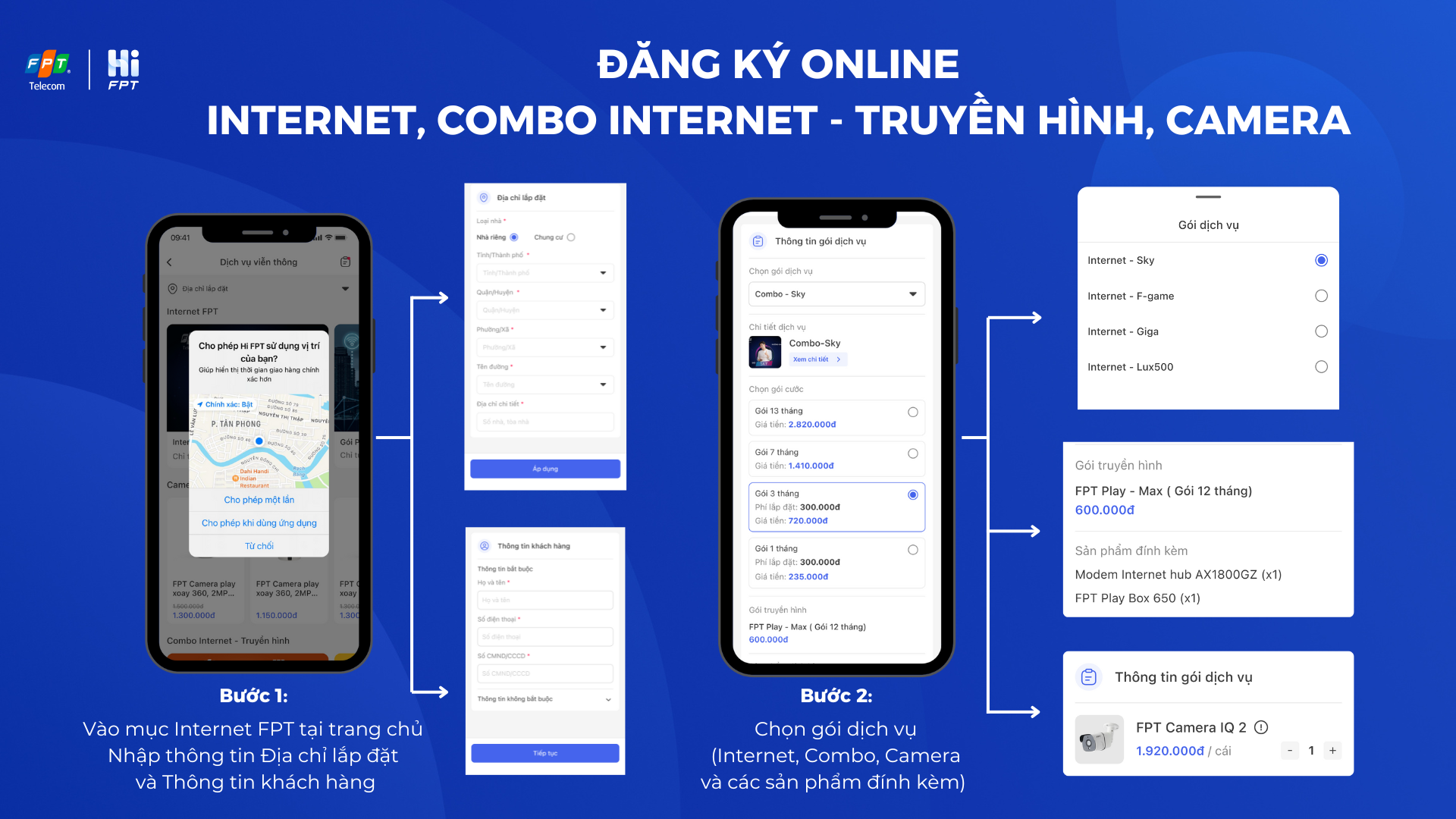 Đăng ký online dịch vụ mới trên Hi FPT