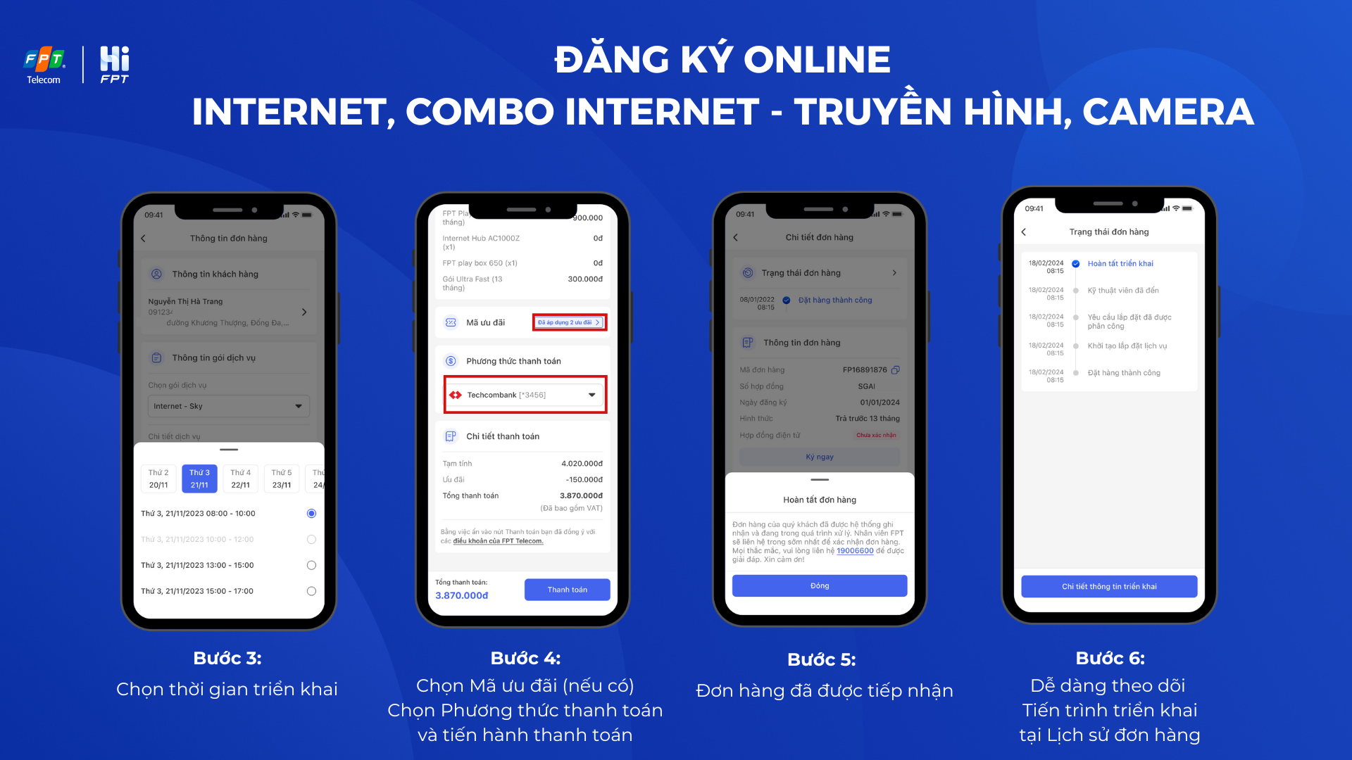 Đăng ký online dịch vụ mới trên Hi FPT