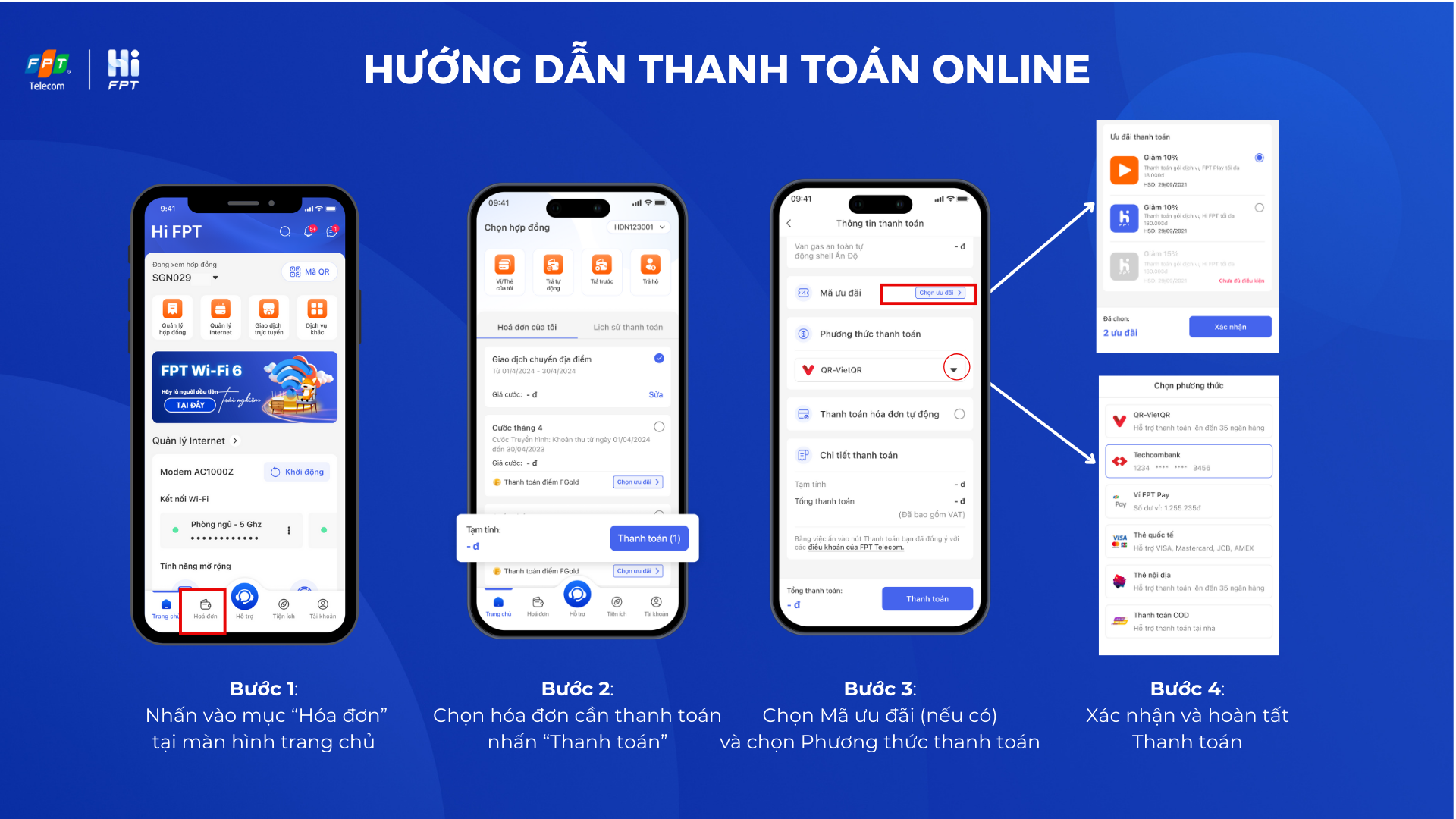 Thanh toán online trên Hi FPT