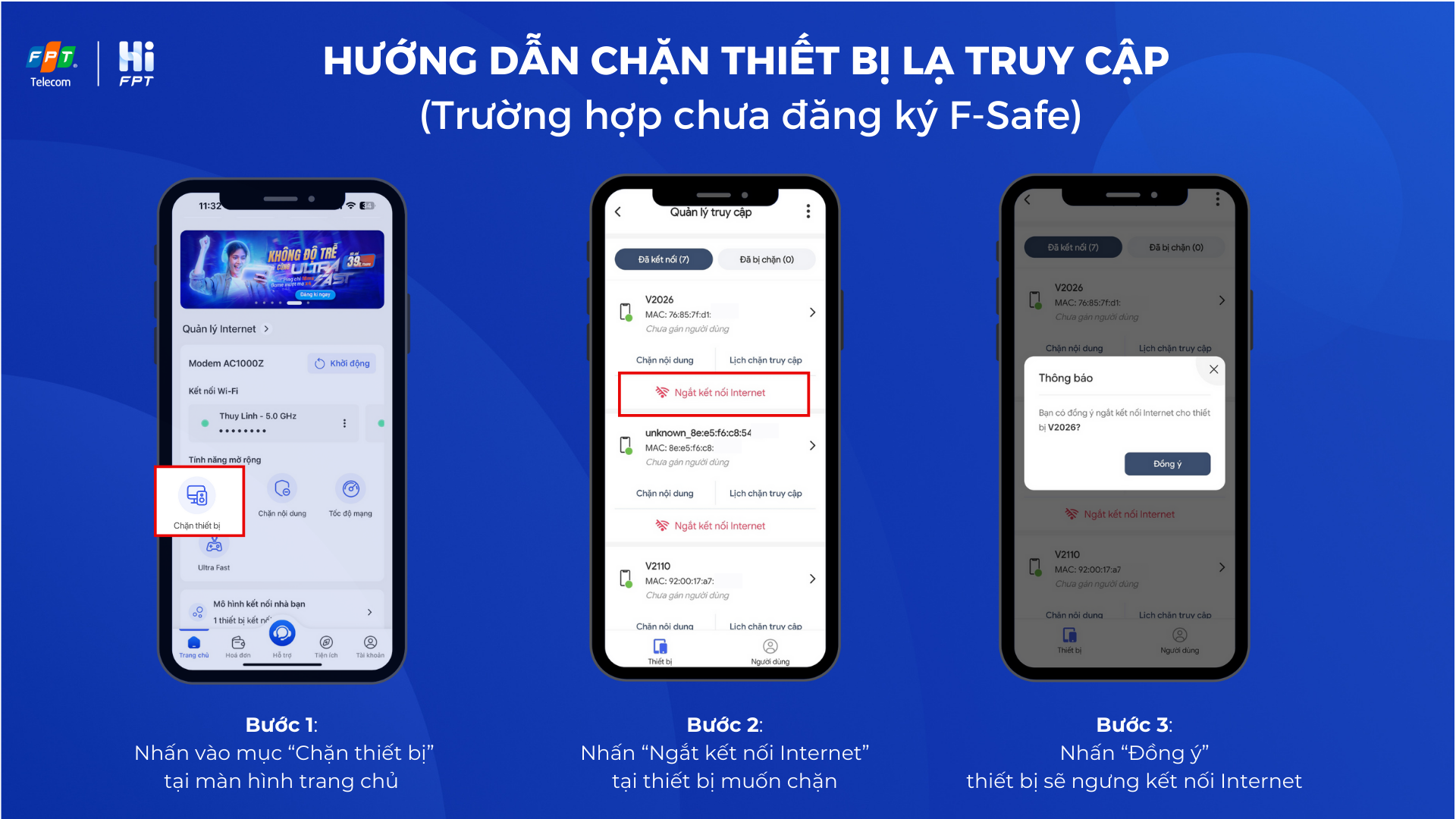 Hướng dẫn chặn thiết bị lạ trên Hi FPT