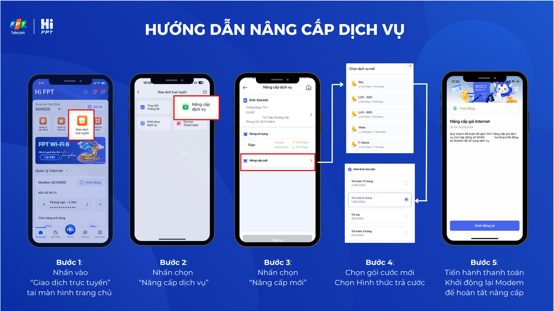 Nâng cấp dịch vụ trên Hi FPT