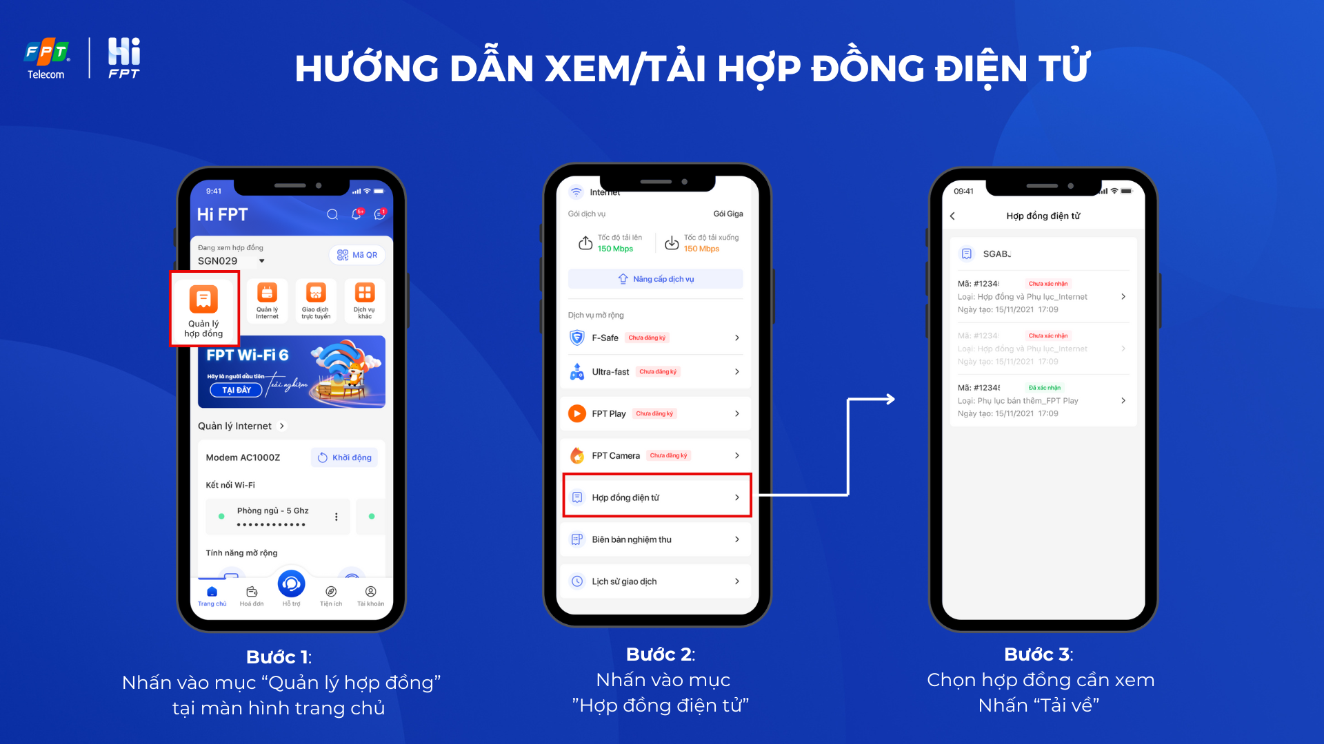 Hướng dẫn xem/tải hợp dồng điện tử