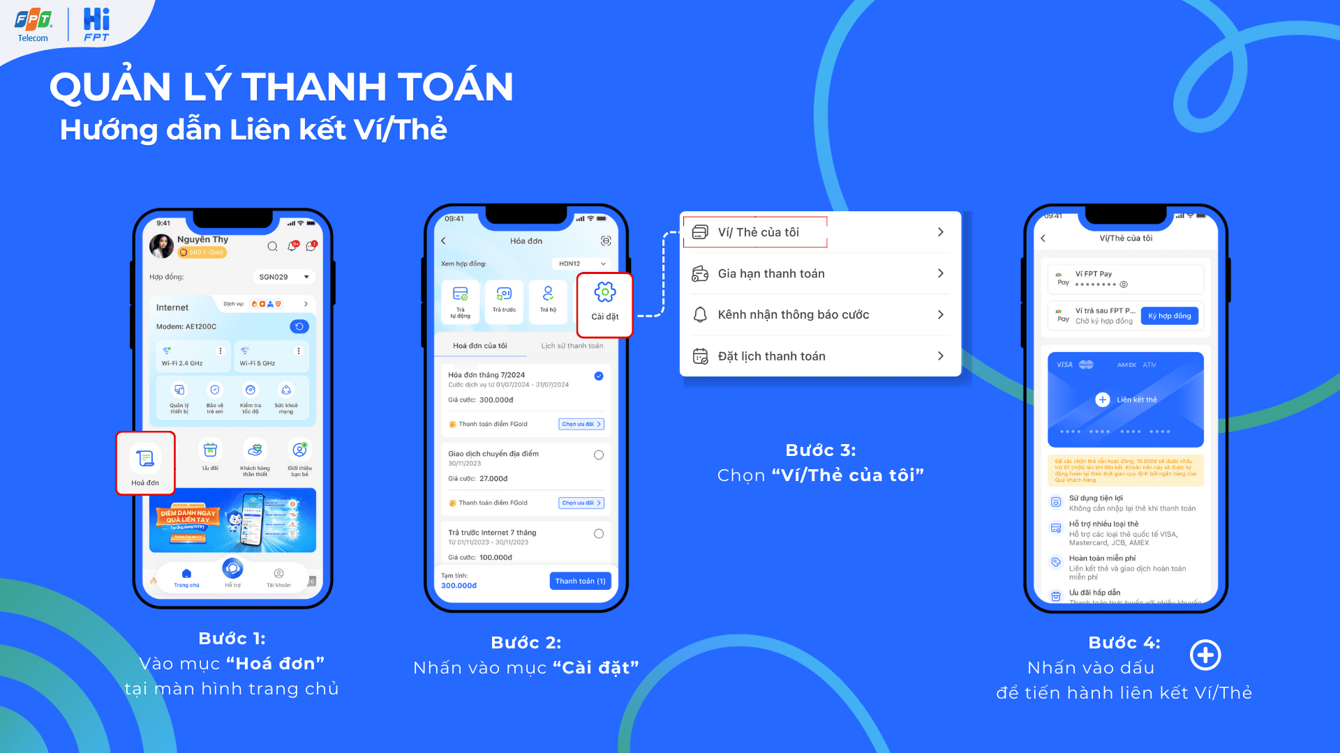 Hướng dẫn liên kết Ví/Thẻ