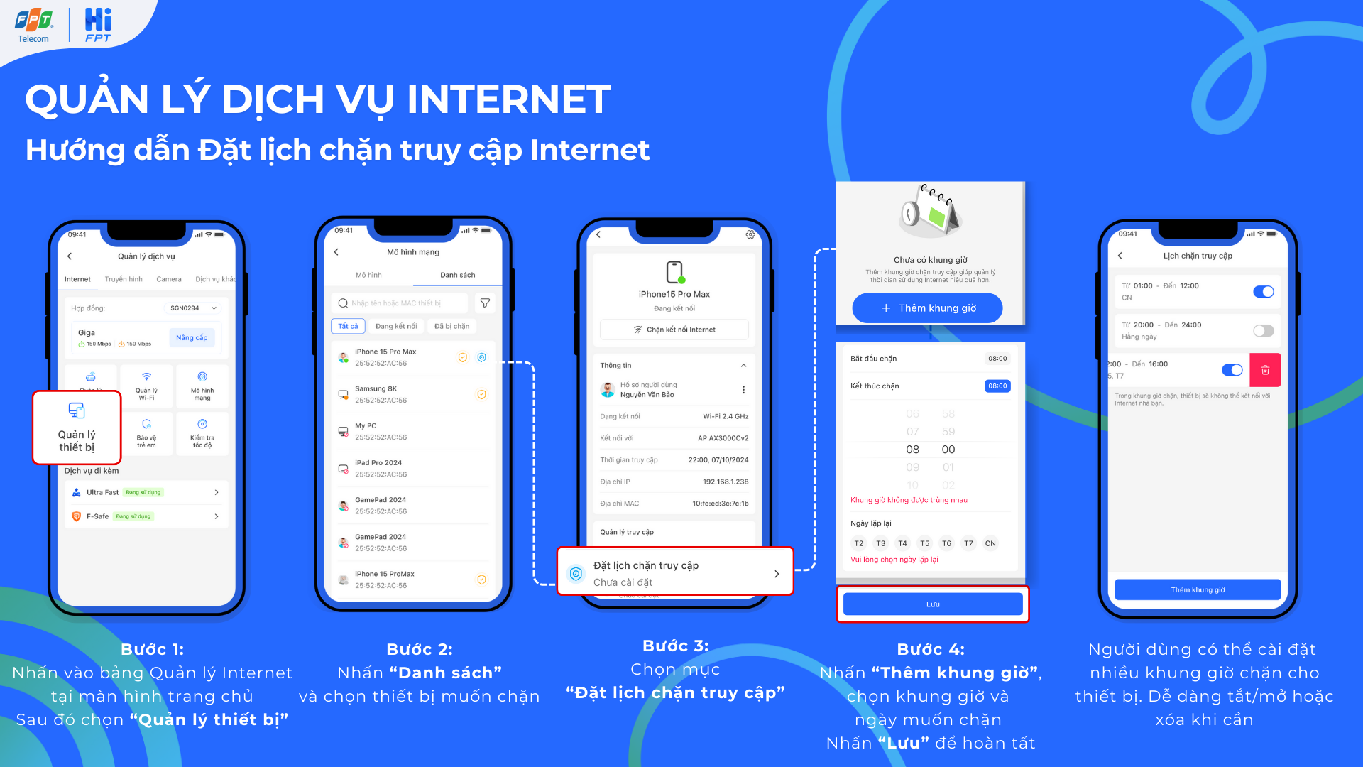 Hướng dẫn đặt lịch chặn truy cập Internet