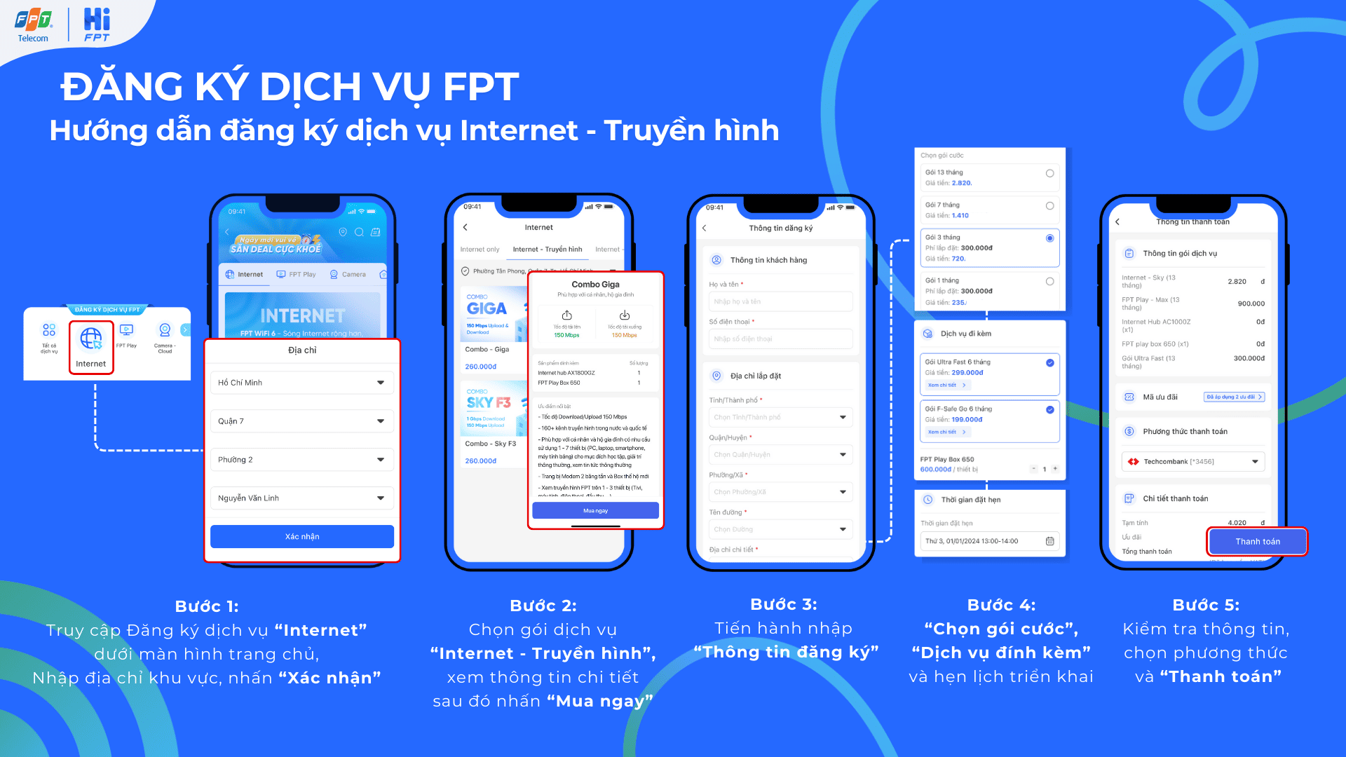 Hướng dẫn đăng ký dịch vụ Internet - Truyền hình