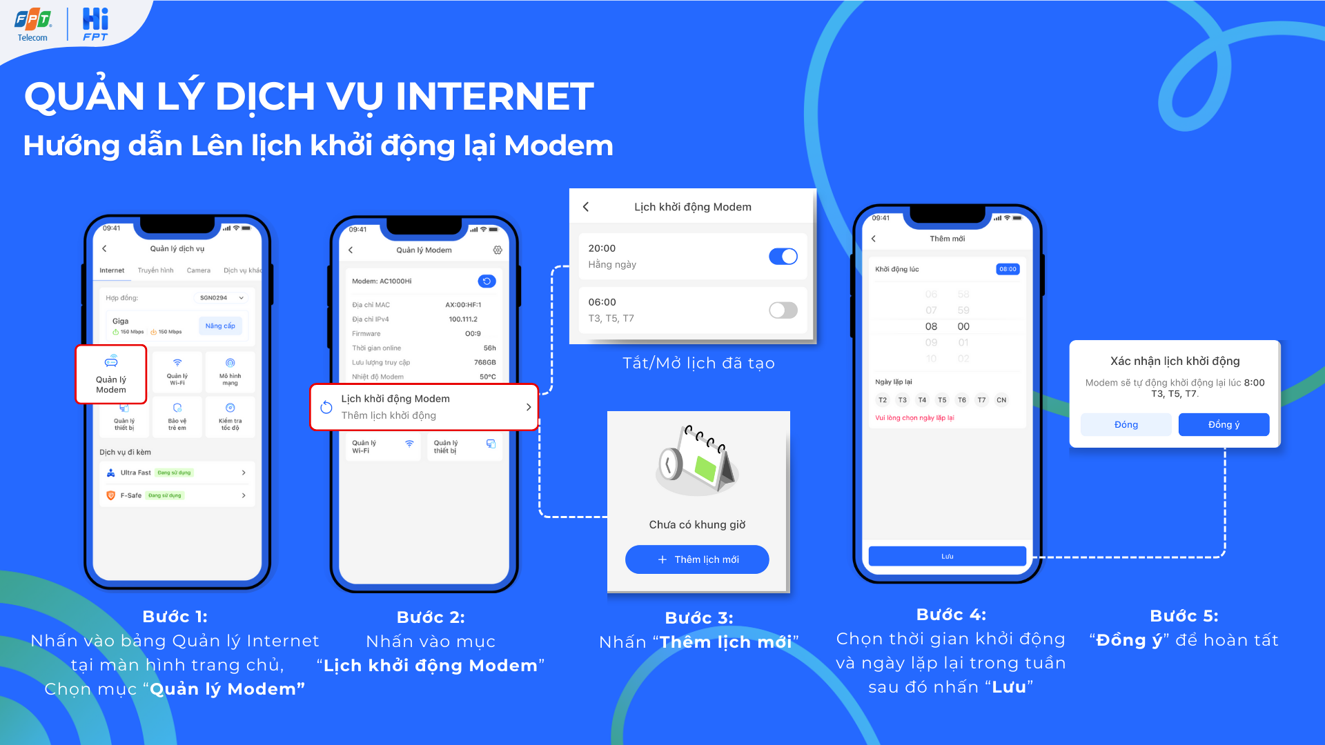 Lên lịch khởi động lại modem