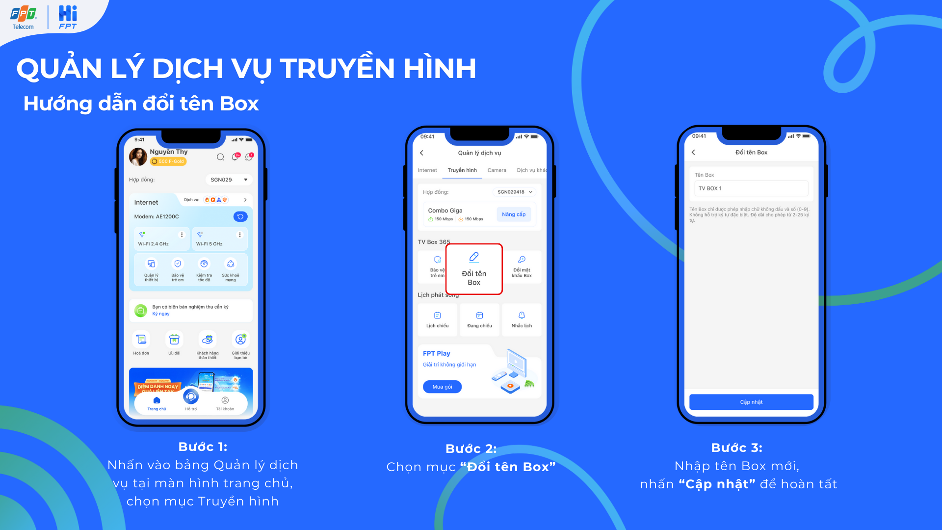 Hướng dẫn đổi tên Box truyền hình