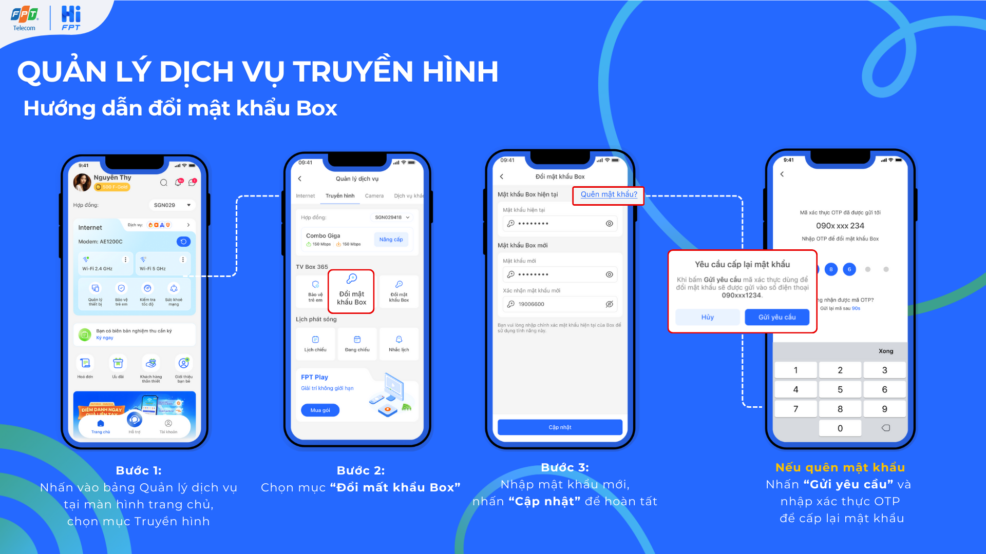 Hướng dẫn đổi mật khẩu Box truyền hình