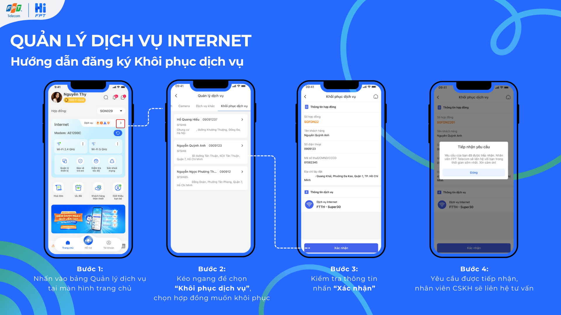 Hướng dẫn đăng ký khôi phục dịch vụ