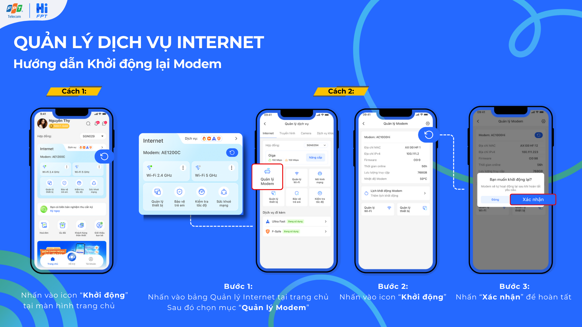 Khởi động lại modem