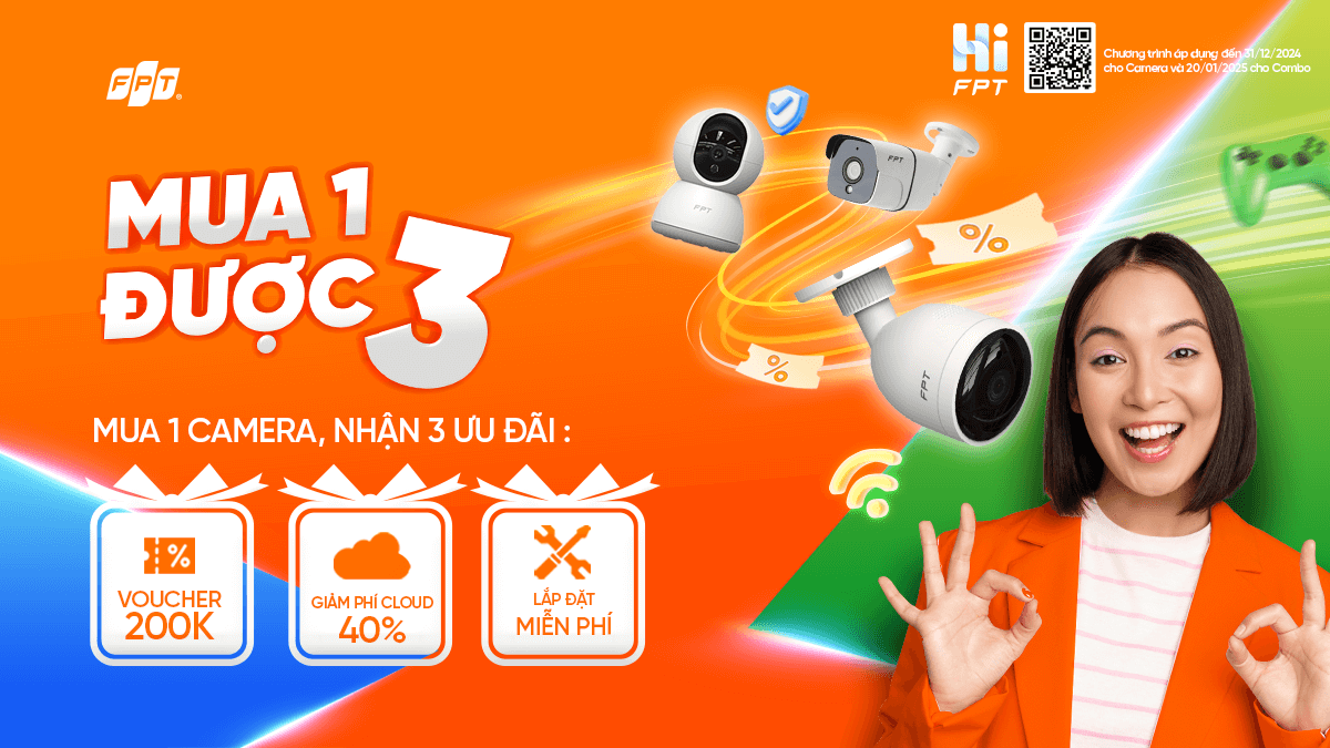 Khuyến mãi "Mua 1 được 3" với FPT Camera