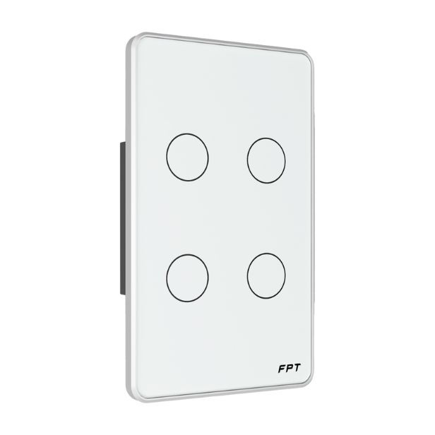 Công tắc cảm ứng chữ nhật 4 nút Leto WiFi