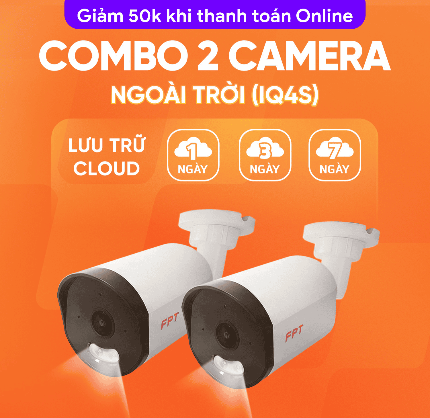 Combo 2 Camera Ngo&agrave;i Trời