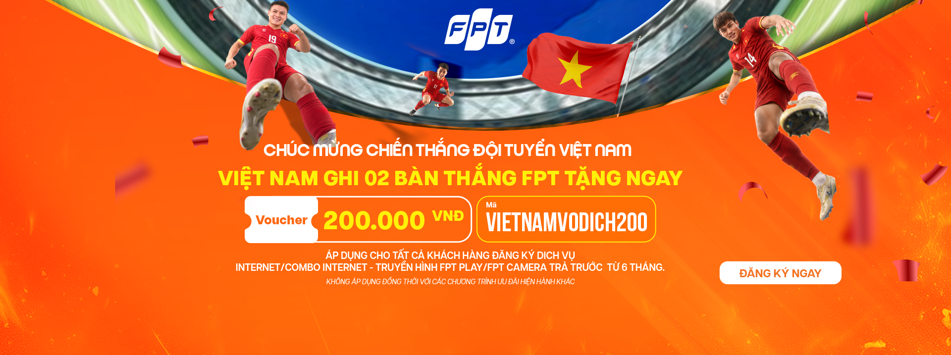 Khuyến m&atilde;i giảm 200.000 VND đăng k&yacute; mạng FPT