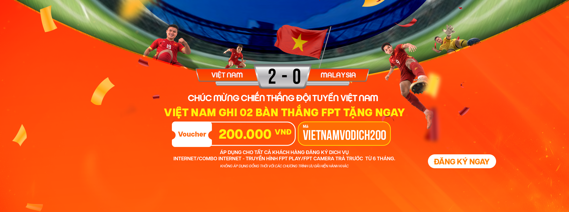Khuyến m&atilde;i giảm 200.000 VND đăng k&yacute; mạng FPT