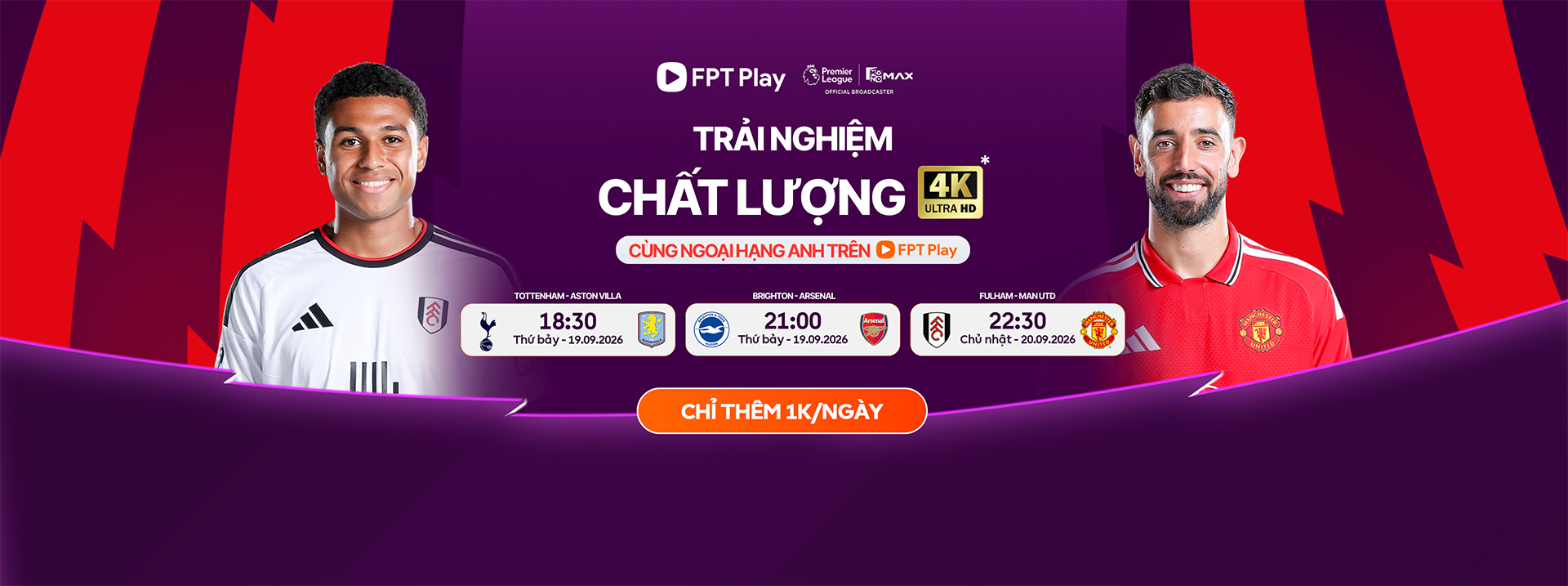 Đăng k&yacute; xem Ngoại Hạng Anh c&ugrave;ng Combo VVIP Lite