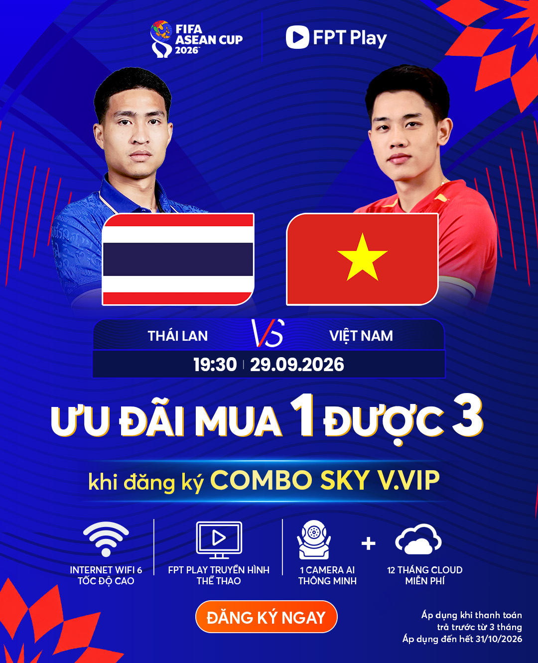 Chốt Combo Internet Sky V.VIP để ủng hộ Đội tuyển Việt Nam