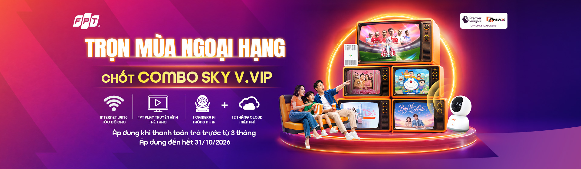 Đăng ký xem Ngoại Hạng Anh cùng Combo VVIP Lite